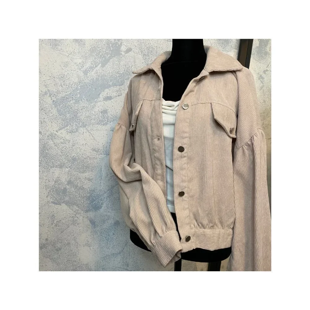 Shein Ivory Corduroy Jacket size L - Picture 1 of 10